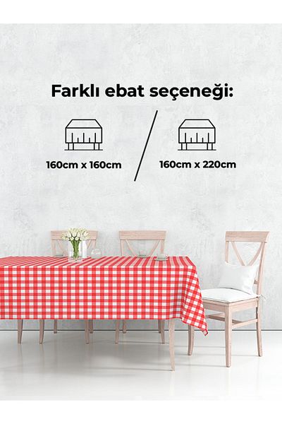 Tuable Checkered Tablecloth Red 160x220cm