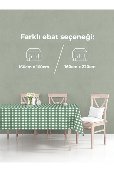 Tuable مفرش طاولة مخطط أخضر 160x220 سم