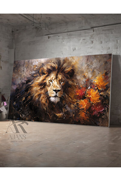 AR AJANS KANVAS TABLO Pictură decorativă pe pânză cu design Leu