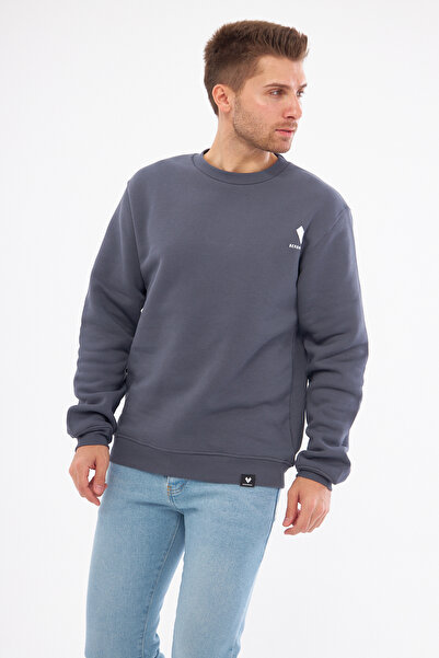 Moda Işık Мъжки суитшърт - цветен, с щампа Antarasit и кръгло деколте