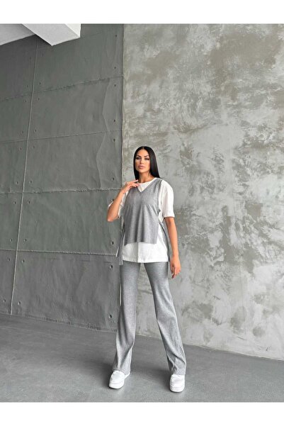 PERADO Kaşkorse Pantolon- T-shirt-Yelek Üçlü Takım
