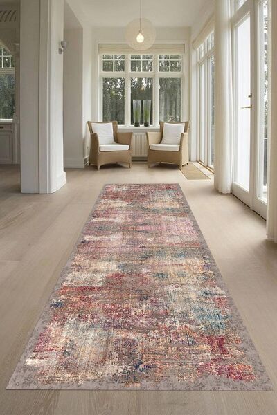 Hey Home Dijital Baskılı Kaymaz Taban Yıkanabilir Modern Yolluk Koridor Halıs...