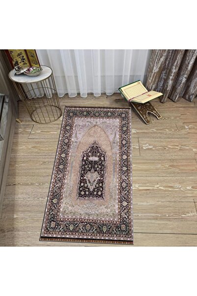 Hey Home Digital Printed Washable Gift Prayer Rug Rug, V-SECCADE-33-BROWN,