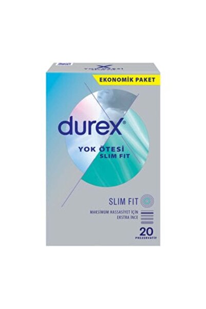 Baby ( KİL MASKESİ HEDİYE ) Durex Yok Ötesi Slim Fit 20'li ( 1 ADET )