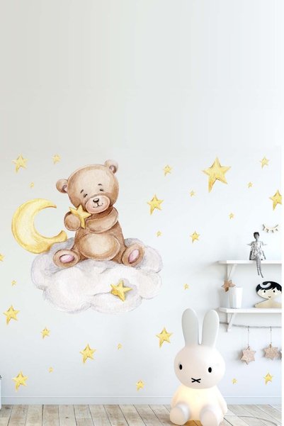 KT Decor Minik Hayvanların Rüyası Çocuk Ve Bebek Odası Duvar Sticker Seti