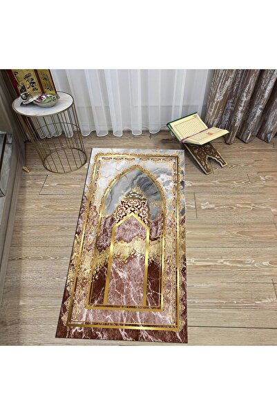 Hey Home سجادة صلاة للصلاة مطبوعة رقمية قابلة للغسل، V-SECCADE-36-RED