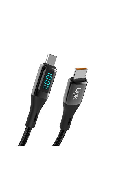 Linktech K680 Safe Dijital Göstergeli Usb-c/type-c 100w Şarj Kablosu
