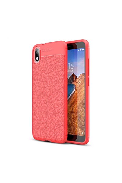 halkhouse Xiaomi Redmi 7A Kılıf Kamera Koruyuculu Niss Deri Görünümlü Silikon Kapak