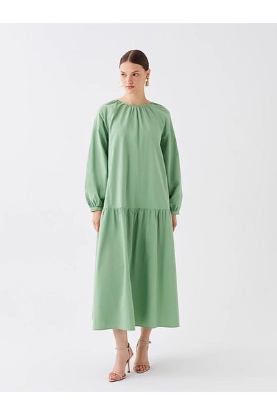LC Waikiki LCW Modest - Γυναικείο μακρυμάνικο φόρεμα με λαιμόκοψη