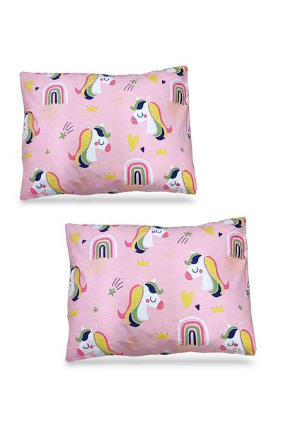Bebek Özel Față de pernă pentru copii și adulți cu model unicorn roz 50x70 cm (2 bucăți)