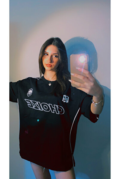 Violon Choıze Ön ve Sırt Baskılı Model Unisex Oversize Tişört