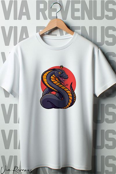Vordevia Λευκό μπλουζάκι Oversize - King Cobra Printed