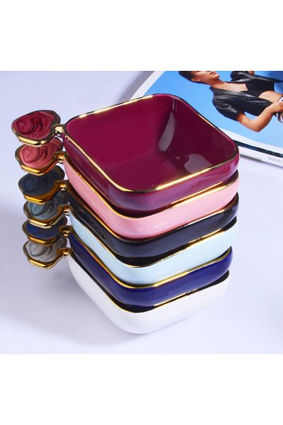 Kosova PEARL PORCELAIN 6-Piece Ultra Luxury Square Snack Bowl and Breakfast Set - New Season