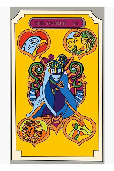 Jeronkarji Dünya Jojo Tarot Kartı - Hd Tablo Ahşap Poster Dekoratif