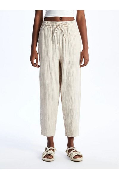 LC Waikiki LCW Vision Elastic Waist Comfortable Fit Muslin Women's Trousers