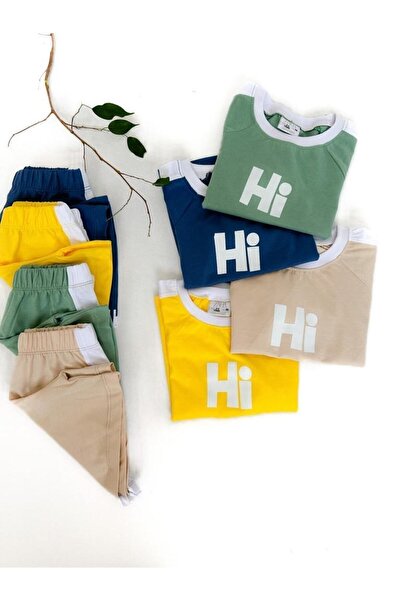 ZEHRACE KİDS Yeni Sezon Hi Baskılı Unisex Tişört Şort
