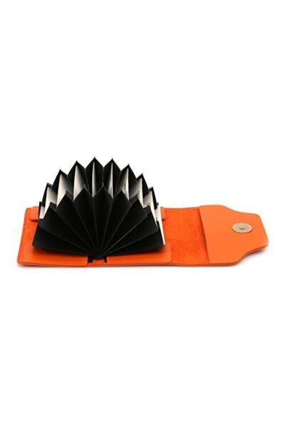 Bagfoni Model portocaliu de acordeon pentru femei portcard portofel