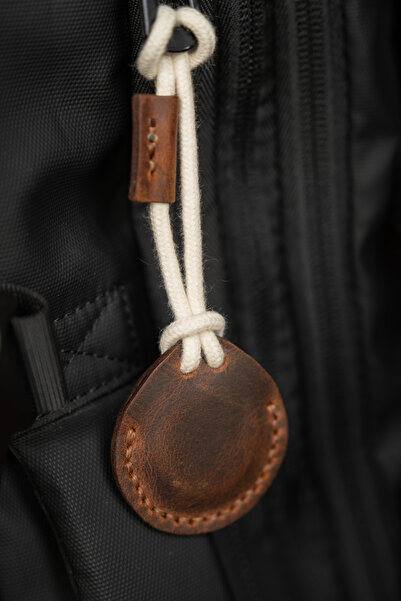 minimal X design Airtag Deri Kılıfı V2 Uyumlu Taba - Anahtarlık Askı - Gerçek...