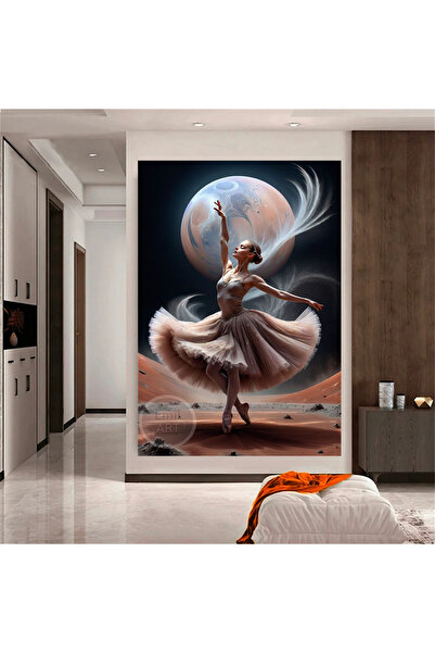 EMİLART Soyut Modern Dolunay Dans Eden Balerin Kadın Özel Tasarım Kanvas Tablo