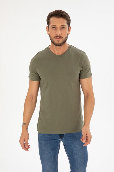 Four Man Khaki Navy Blue Claret Red - Σετ με 3 μπλουζάκια με λαιμόκοψη