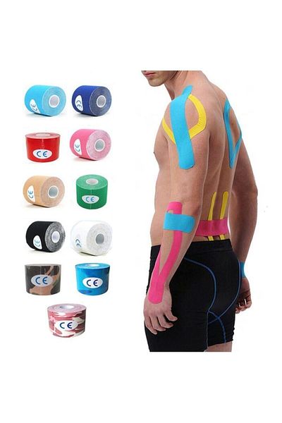 BiaTape شريط رياضي أسود من Bia Tape Kinesio Kinesiology مقاس 5 سم × 5 م