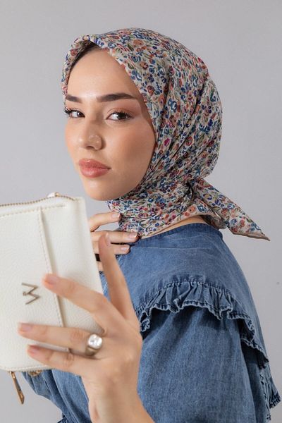 Silk Home Μαλακό βαμβακερό κασκόλ με μοτίβο γαρύφαλλου