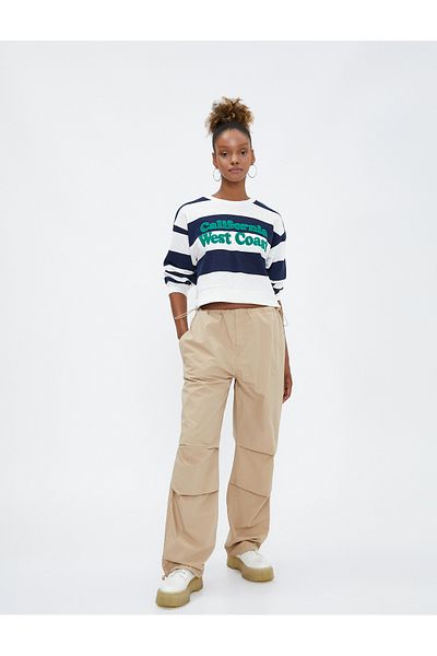 Koton Fallschirmhose mit Tasche und elastischem Stopper aus Baumwolle
