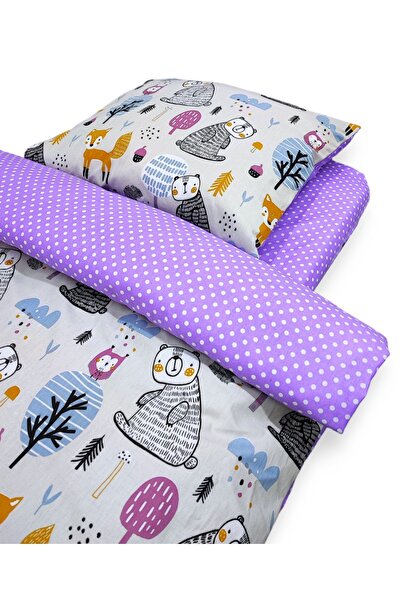 Bebek Özel Pamuklu Çocuk 120x200 Montessori Yastık Çarşaf Yorgan Şirin Ayıcık...