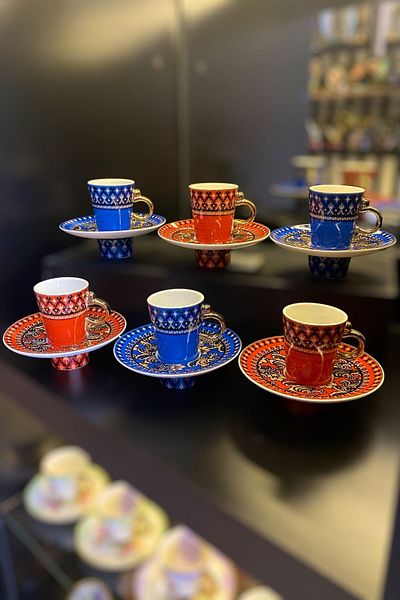 Lucky Art Arısta Bone Coffee Cup Set for 6 People