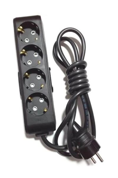VİKO Multi-let Siyah 4'lü 6 Metre Topraklı Çocuk Korumalı Kablolu Grup Priz