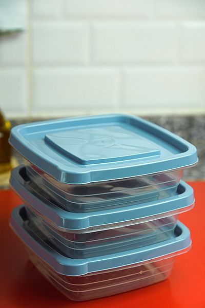Bager Plastik Blue Transparent Square Food and Pulses Storage Container Box Set of 3 - 990 ml