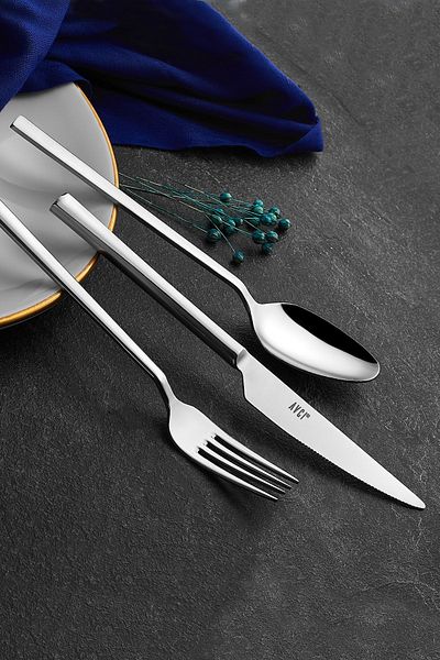 Avcı Classy 7 Piece Single Fork Spoon Knife Set 18/10 Stainless Steel