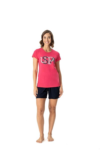 U.S. Polo Assn. Η.Π.Α. Polo Assn. Γυναικείο Σετ Φούξια T-Shirt Σορτς 02Y.K1MK...