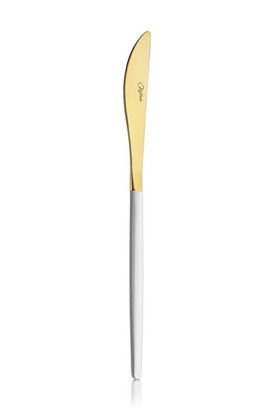 kalben Amore White Touch Titanium Matte Gold 12 Piece Dinner Knife
