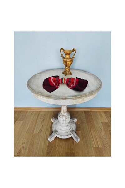 Masifart Elina Fiskos Sehpa Tornalı Ayak Yan Sehpa Patine Eskitme