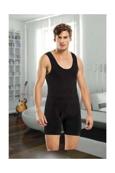 Şalcı Men's Black Formfitting Size Reducing Seamless Seamless Men's Full Length Corset