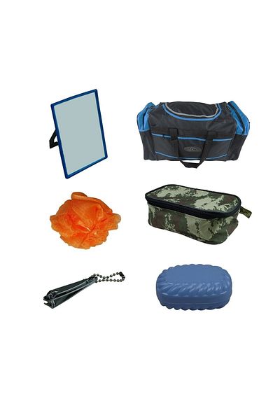 Bora Soldier Bathroom Washcloth Shaving Bag Mirror Soap Box Set of 6