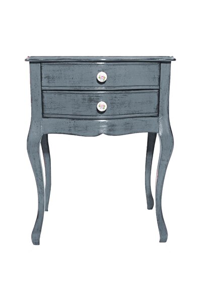 Masifart Paris Gri Eskitme Komodin Çekmeceli Telefonluk