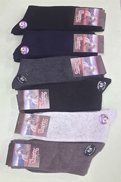 Hasyün Безшевни мъжки чорапи от агнешка вълна, 6 пакета в различни цветове