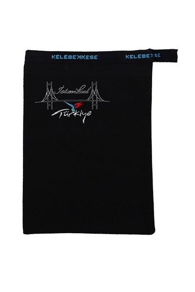 Kelebek Kese Gift Butterfly Pouch Black Istanbul Embroidery Embroidered Pouch Bora Pouch