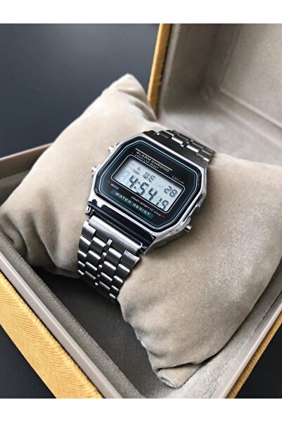 Butik İncebelli Dijital Retro Tarz Gümüş Renk Ünisex Kol Saati