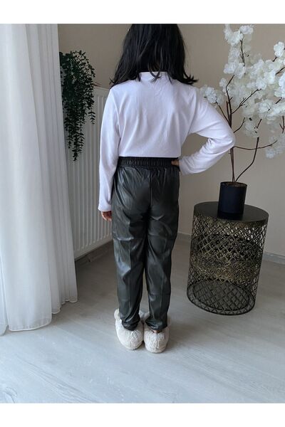 nefa butik Yüksek Bel Deri Pantolon