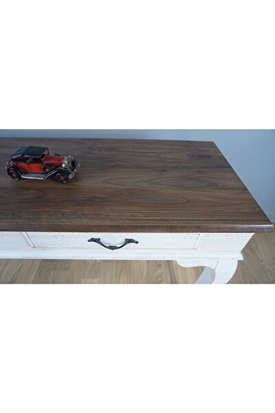 Masifart Ceviz Eskitme Tablalı Dresuar Beyaz 100 Cm Eskitme Patin