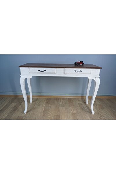 Masifart Ceviz Eskitme Tablalı Dresuar Beyaz 100 Cm Eskitme Patin