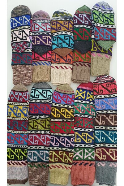 MESKSTORE El Örgüsü Uzun Çorap 10 Çift