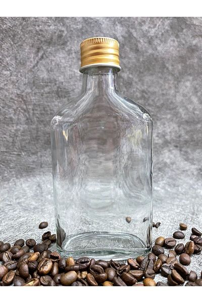 COLDBREWTREND Cold Brew Transparent 200 ml Empty Glass Bottle with Gold Aluminum Cap 6 Pieces (COLD BROWN)
