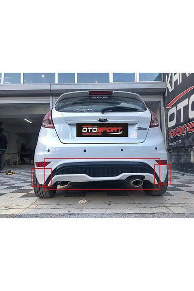 OTOSPORT Ford Fiesta Arka 3 Parça (2009-2017) Fiberglass Boyasız