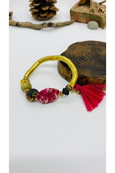 Porsuk Alternatif اليدوية العرقية أصيلة الهبي البوهيمي سوار الحجر الطبيعي