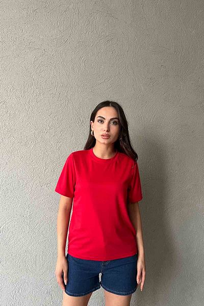 Seda Yalçın Atelier Crew Neck Red Basic T-shirt