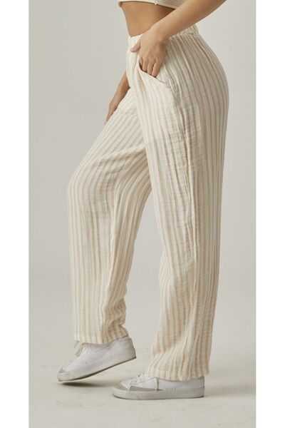 MUTİR MUSLIN B Široke nogavice PRUGASTI DŽEP Sa džepovima U PANTALONAMA